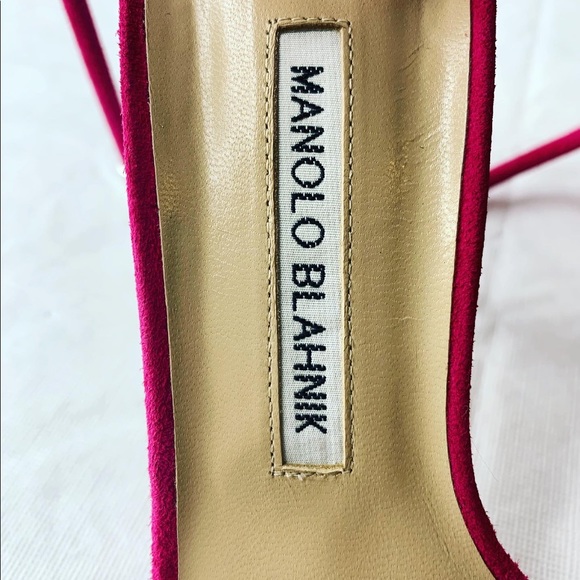 Manolo Blahnik ankle strap suede sandals size 38.5 - Picture 7 of 9